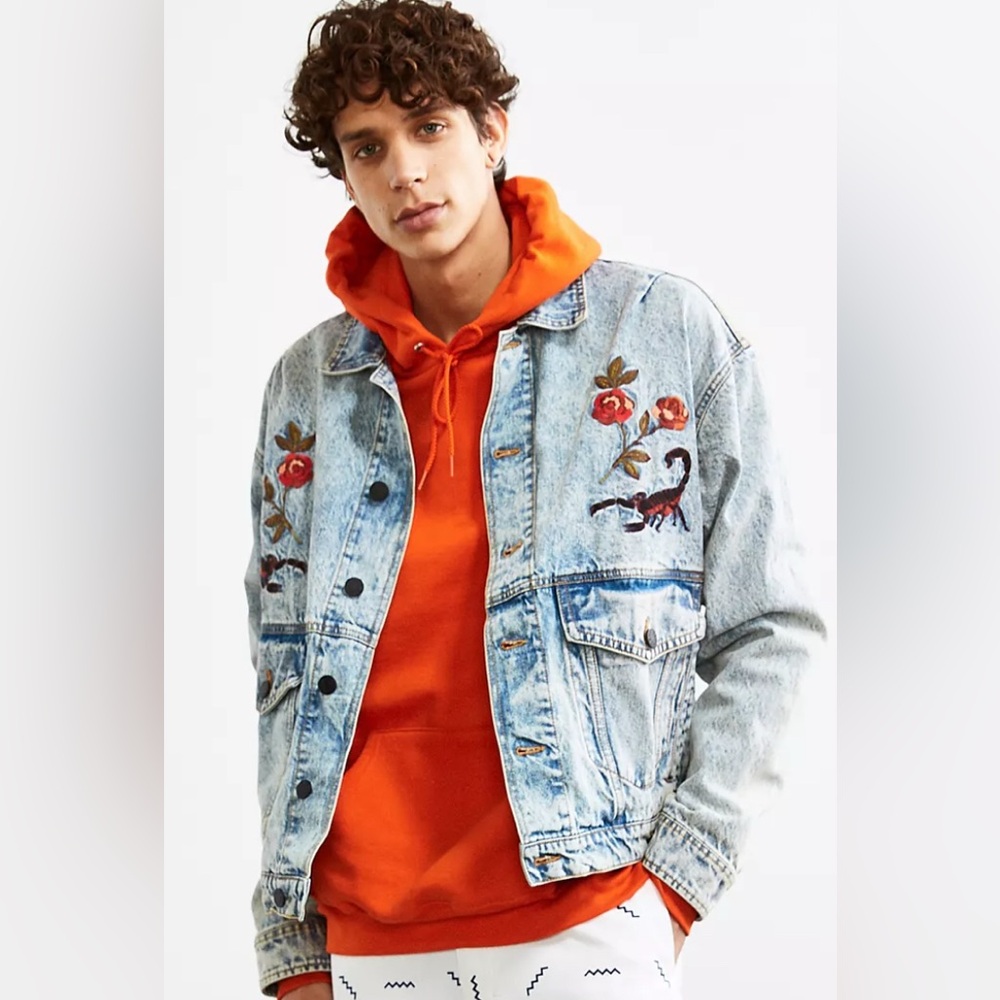 BDG Blue Garden Denim Jacket with Vintage Look